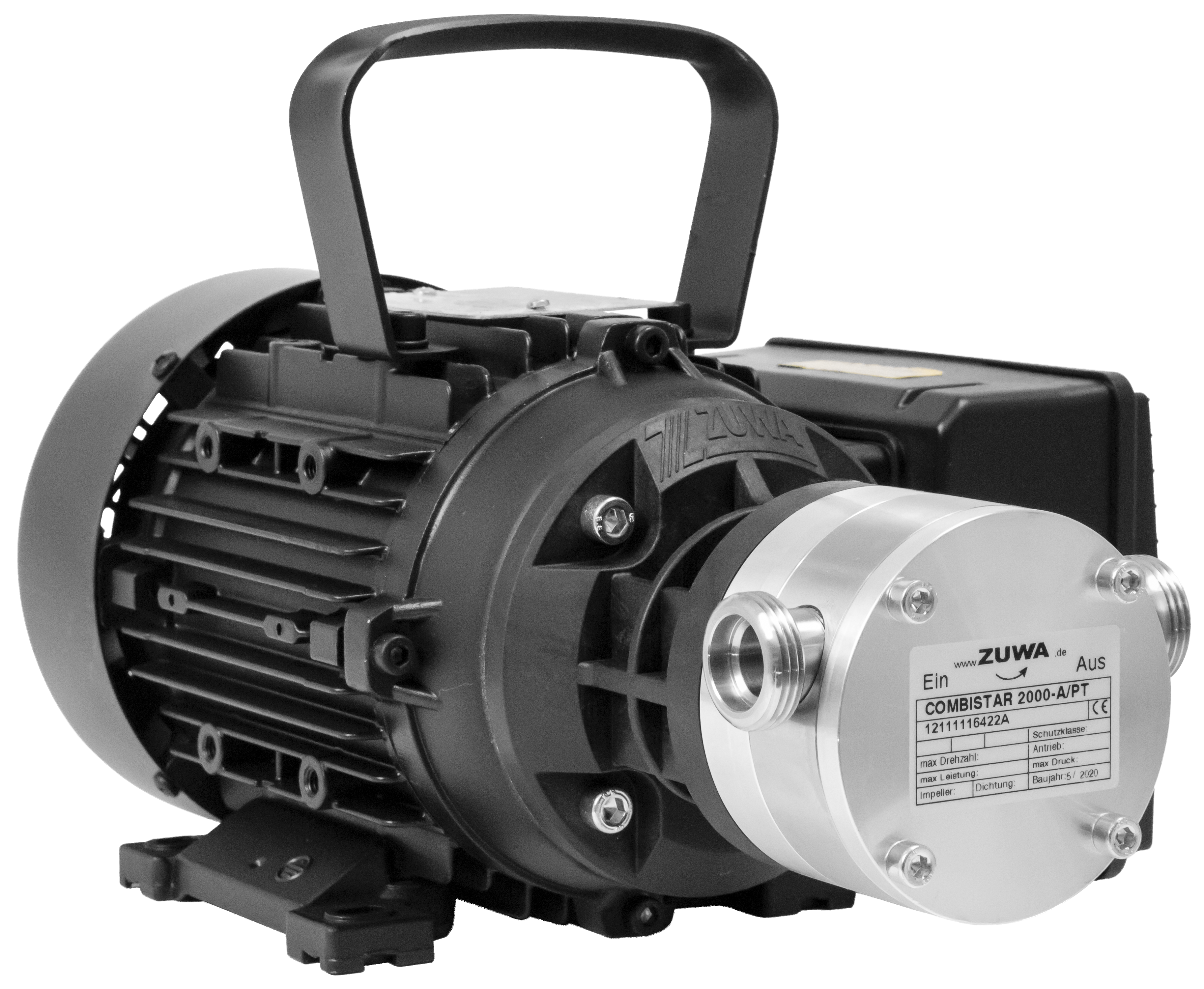 Impellerpumpe mit Motor, Kabel und Stecker